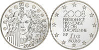 Frankreich 1 1/2 Euro présidence de l'UE, BE, Monnaie de Paris, Silber -
