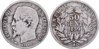 Frankreich 50 Centimes Napoleon III, Napoléon III, Paris, Silber, S -