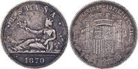 Spanien 5 Pesetas Provisional Government, Madrid, Silber, SS, KM:655 -