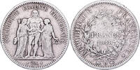 Frankreich 5 Francs Hercule, Lyon, Silber, S, KM:756.3 -