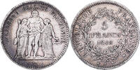 Frankreich 5 Francs Hercule, Bordeaux, Silber, S+, Gadoury:683, KM:756.4 -