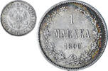 Finnland Markka Alexander III, Helsinki, Silber, VZ, KM:3.2 -