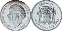 Jamaica 5 Dollars Norman Manley, Franklin Mint, Proof, Silber, STGL -