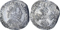 Frankreich 1/2 Franc au col plat Henri III, Bordeaux, Silber, SS+ -