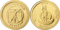 Vanuatu 20 Vatu Vitruvian Man, PP, Gold, STGL -