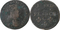 Frankreich Liard de France Louis XIV, Caen, Kupfer, S+, C2G:54 -