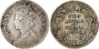 INDIA-BRITISH 2 Annas Victoria, Silber, SS, KM:448 -