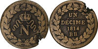 Frankreich 1 Décime Napoleon I, Strasbourg, Bronze, S, Gadoury:195a -