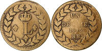 Frankreich 1 Décime Louis XVIII, Strasbourg, Bronze, S, Gadoury:196d -