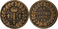 Frankreich 1 Décime Louis XVIII, Strasbourg, Bronze, S, Gadoury:196d -