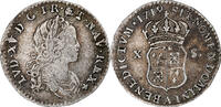 Frankreich 12 Sols, 1/10 ECU Louis XV, Paris, Silber, SS, Gadoury:287 -