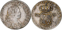 Frankreich 1/6 Écu (XX-S) de France-Navarre Louis XV, Lille, Silber -