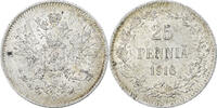 Finnland 25 Penniä Nicholas II, Helsinki, Silber, VZ, KM:6.2 -