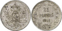 Finnland 25 Penniä Nicholas II, Helsinki, Silber, VZ, KM:6.2 -