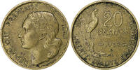 Frankreich 20 Francs Guiraud, Beaumont - Le Roger, Cupro-Aluminium, SS+ -