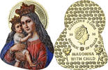 Ghana 2 Cedis Madonna with Child, Copper-Nickel Gilt, STGL -