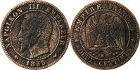 Frankreich 2 Centimes Napoleon III, Lille, Bronze, S+, Gadoury:103 -