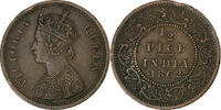 INDIA-BRITISH 1/2 Pice Victoria, Kupfer, SS+ -