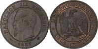 Frankreich 2 Centimes Napoleon III, Lyon, Bronze, VZ+, Gadoury:103 -