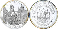 Liberia 20 Dollars Portugal, PP, Silber, STGL -