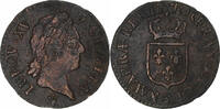 Frankreich 1/2 Sol à la vieille tête Louis XV, Reims, Kupfer, SS -