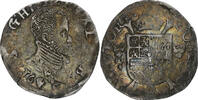 Spanische Niederlande 1/5 Philipsdaalder Philip II, Antwerpen, Silber -