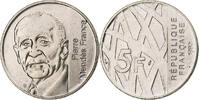 Frankreich 5 Francs Mendès France, Paris, Nickel Clad Copper-Nickel -