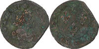 Frankreich Double Tournois Louis XIII, Axe Loire-Rhône, Kupfer, S+ -