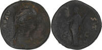 Sesterz Diva Faustina I, Rome, Bronze, SGE+, RIC:1116a -