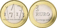 Slowenien 3 Euro Tolmin Peasant Revolt, Bi-Metallic, VZ+, KM:108 -