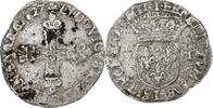 Frankreich 1/4 Ecu Louis XIII, Bayonne, Silber, S -