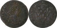 Frankreich Double Tournois Louis XIII, Axe Loire-Rhône, Kupfer, SS -