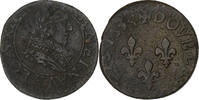 Frankreich Double Tournois Louis XIII, Tours, Kupfer, S+, CGKL:444 -