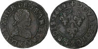 Frankreich Double Tournois Louis XIII, Bordeaux, Kupfer, S+, CGKL:276 -