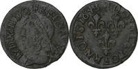 Frankreich Double Tournois Louis XIII, La Rochelle, Kupfer, S+, CGKL:516 -
