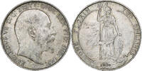 Großbritannien Florin, Two Shillings Edward VII, London, Silber, SS+ -