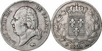 Frankreich 5 Francs Louis XVIII, Paris, Silber, S+, Gadoury:614 -