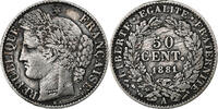 Frankreich 50 Centimes Cérès, Paris, Silber, SS, Gadoury:419a -