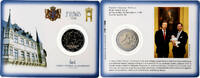 Luxemburg 2 Euro Birth of Prince Charles, Coin Card. BU, Utrecht -