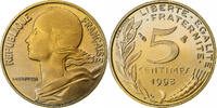 Frankreich 5 Centimes Marianne, MDP, BE, col à 3 plis, Aluminum-Bronze -