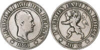 Belgien 20 Centimes Leopold I, Brussels, Kupfer-Nickel, S+ -