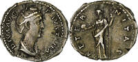 Denarius Diva Faustina I, Rome, Silber, VZ, RIC:350Aa -