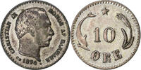 Dänemark 10 Öre Christian IX, Copenhagen, Billon, SS+, KM:795.1 -