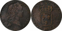 Frankreich Sol au buste enfantin Louis XV, Strasbourg, Kupfer, S+ -