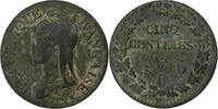 Frankreich 5 Centimes Dupré, Orléans, Bronze, SS, Gadoury:126 -