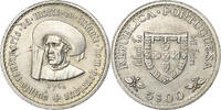 Portugal 5 Escudos Henrique o Navegador, Lisbon, Silber, VZ+, KM:587 -