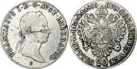 Österreich 20 Kreuzer Franz I, Prague, Silber, S+ -