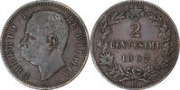 Italien 2 Centesimi Umberto I, Rome, Kupfer, SS -