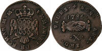MALTA, ORDER OF 10 Grani Emmanuel de Rohan, Kupfer, SS -