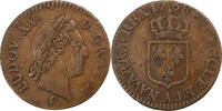 Frankreich 1/2 Sol Louis XV, Paris, Kupfer, S, Gadoury:275 -